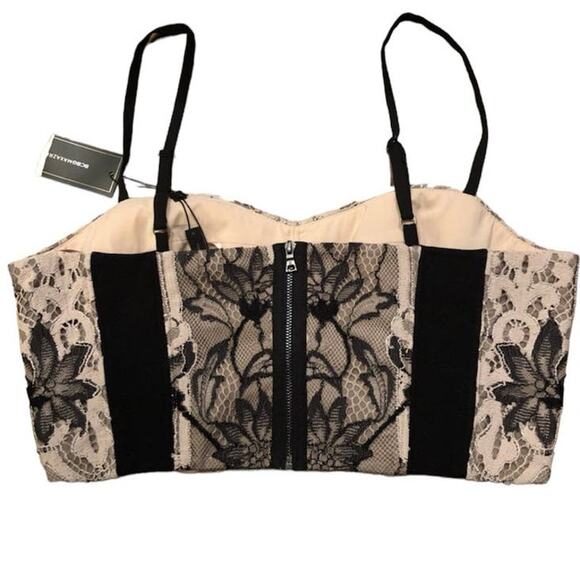 NWT bcbgmaxazria Corset in black & tan size medium - Picture 4 of 12